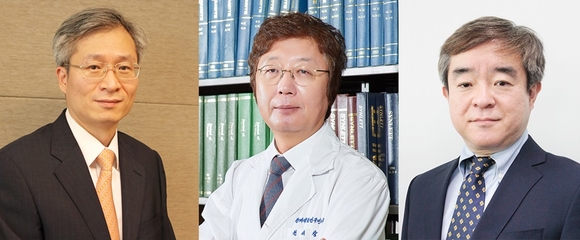 우종수 사장, 권세창 사장, 김선진 부사장(왼쪽부터), 한미약품 제공