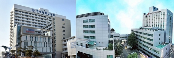 (좌)한양대병원, (우)한강성심병원(사진=한양대병원, 한림대의료원 제공)