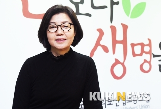 <나순자 보건의료노조 위원장. 사진=박태현 기자>